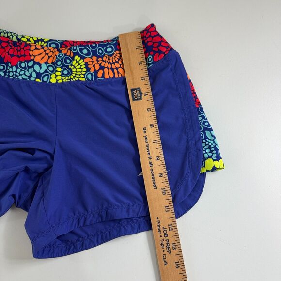 Saucony Women's Blue Floral Print Running Shorts Liner Size S Small - Picture 10 of 11